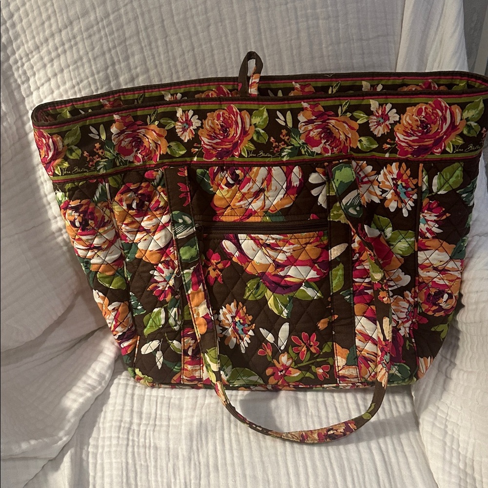 Vera Bradley Retired “English Rose” Floral Quilted Computer Bag